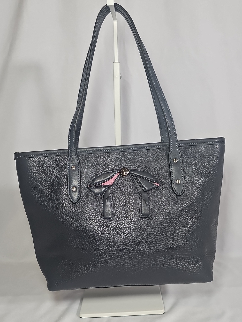 Coach Midnight Leather Bow Mini City Tote